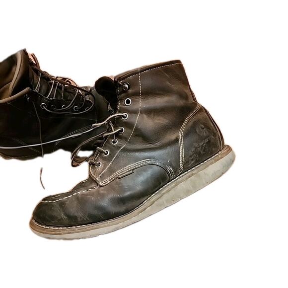 Carhartt Work Boots Men\'s 11.5 brown leather moc-toe wedge sole Preworn Rugged main image 11
